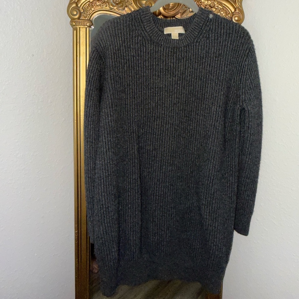 Michael Kors Gray Cashmere Blend Sweater Dress